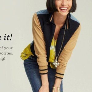 CAbi 3703 Turn Back Cardigan Sz M Color Block